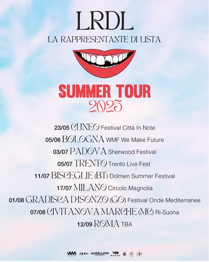 La rappresentante di lista Summer tour 2025